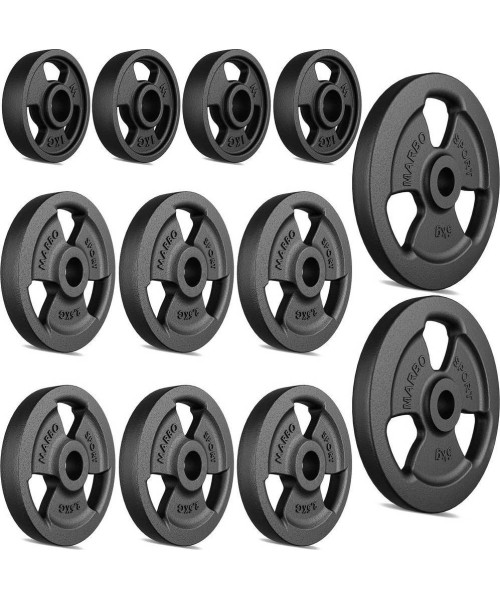 Cast Iron Weight Plates Set 29 kg (2x5kg + 6x2,5kg + 4x1kg) Marbo
