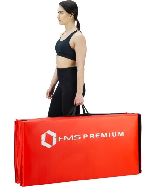 Gymnastic Foldable Mattress HMS Premium MGS01, 2400x1200mm, Red