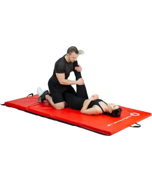 Gymnastic Foldable Mattress HMS Premium MGS01, 2400x1200mm, Red