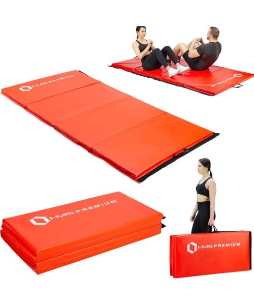 Gymnastic Foldable Mattress HMS Premium MGS01, 2400x1200mm, Red
