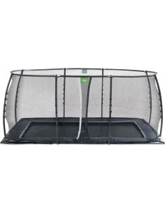 EXIT Dynamic įleidžiamas į žemę batutas 305x519 cm su apsauginiu tinklu, juodas