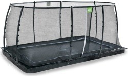 EXIT Dynamic ground level trampoline 305x519cm with safety net - black