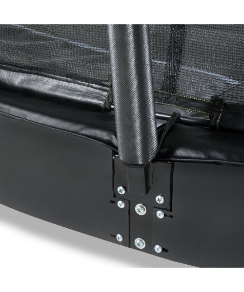 EXIT Dynamic ground level trampoline 305x519cm with safety net - black
