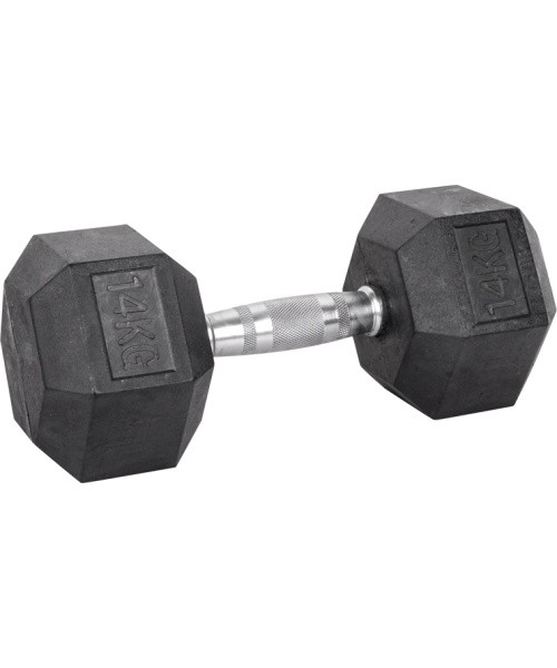 Šešiakampis hantelis inSPORTline Hexsteel 14 kg