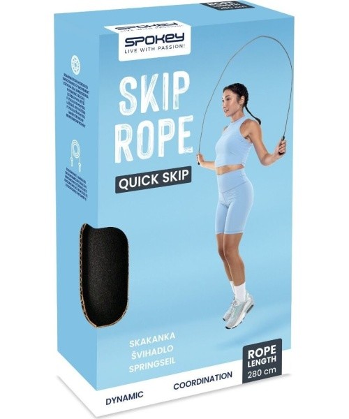 Skipping rope with a leather rope Spokey QUICK SKIP