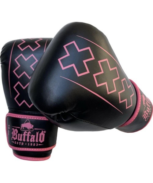 Buffalo Outrage boxing gloves black and pink 12oz