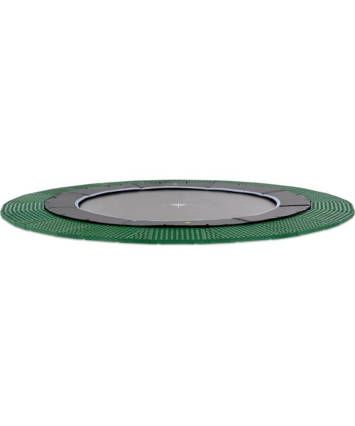 EXIT Dynamic ground level trampoline ø366cm with Freezone safety tiles - black