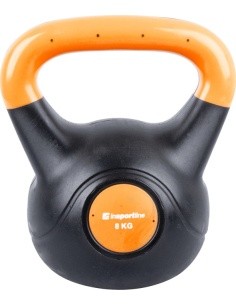 Cement-Filled Vinyl Kettlebell inSPORTline Vin-Bell Dark 8 kg