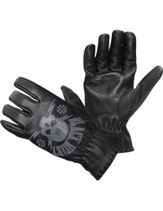 Odinės motociklininko pirštinės W-TEC Black Heart Skull - Juoda
