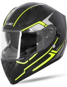 Full-Face Motorcycle Helmet W-TEC Vesco - Glossy Black-Neon Yellow