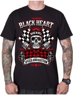 Marškinėliai BLACK HEART Speed and Kustom - Juoda