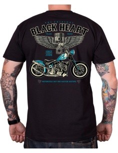 Marškinėliai BLACK HEART Blue Chopper - Juoda