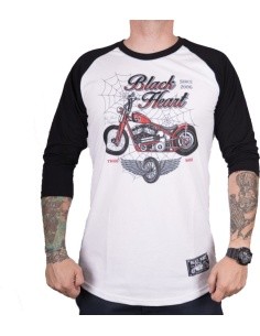 Marškinėliai ilgomis rankovėmis BLACK HEART Red Baron Chopper - Balta