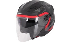Atviro tipo šalmas W-TEC Barcela Vermella - Black, grey, red