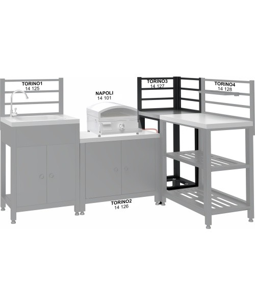 Corner module TORINO 3 for outdoor kitchen 47x47x123cm