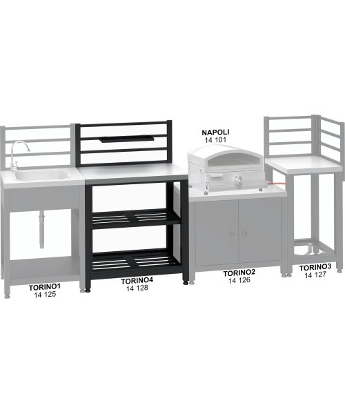 Module table TORINO 4 for outdoor kitchen 80x47x123cm