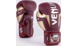 Venum Elite Boxing Gloves - Burgundy/Gold