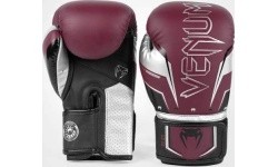 Venum Elite Evo Boxing Gloves - Burgundy/Silver