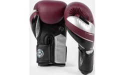 Venum Elite Evo Boxing Gloves - Burgundy/Silver