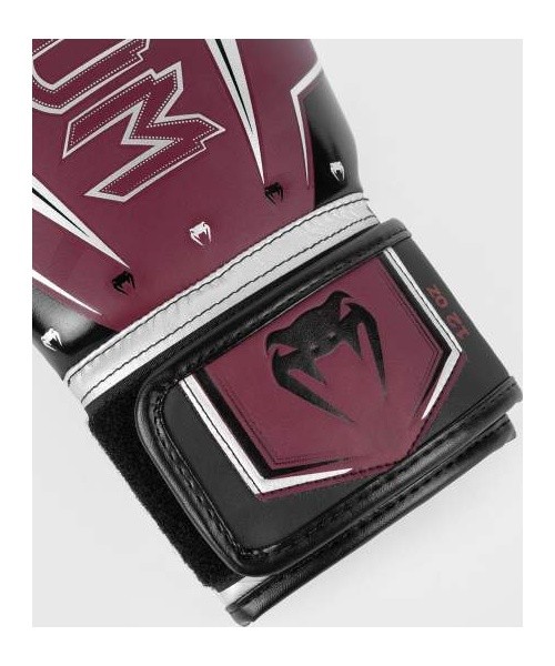 Venum Elite Evo Boxing Gloves - Burgundy/Silver