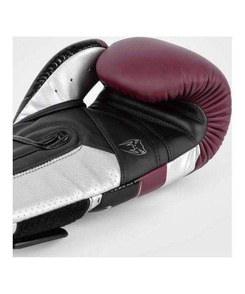 Venum Elite Evo Boxing Gloves - Burgundy/Silver