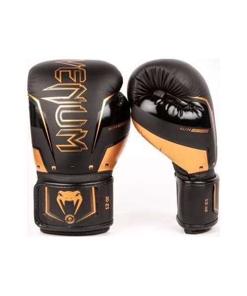 Venum Elite Evo Boxing Gloves - Black/Bronze