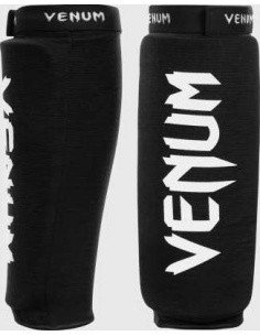 Venum Kontact Shin Guards Without Foot - Black