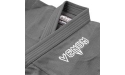 BJJ kimono Venum Contender Kids su baltu diržu, pilkas