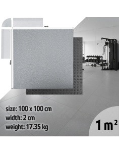 Heavy-Duty Floor Mat inSPORTline Luxteko Waffle 100 x 100 x 2 cm - Mramor