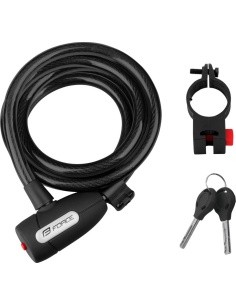 FORCE Lux Bike Lock with Bracket, 180/12mm (black)