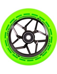 Paspirtuko ratukai LMT L, 115 mm, su ABEC-9 guoliais - Juoda / Žalia