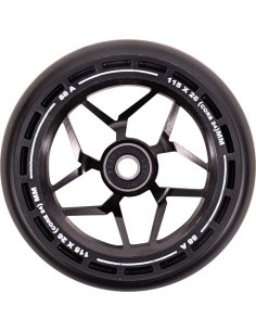 Paspirtuko ratukai LMT L, 115 mm, su ABEC-9 guoliais - Juoda/Juoda