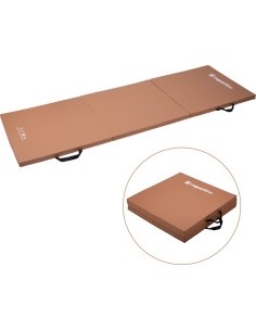 Folding Gymnastics Mat inSPORTline Trifold 180 x 60 x 3 cm - Brown