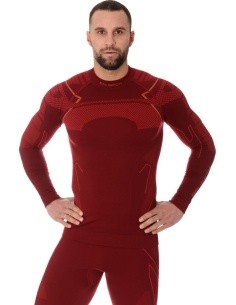 Brubeck Thermo Black men's long-sleeve shirt LS13040A -  Burgundy 