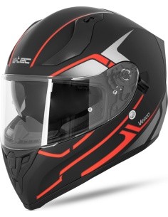 Full-Face Motorcycle Helmet W-TEC Vesco - Black Matt-Corsa Red