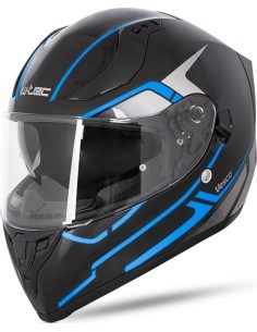 Integralus motociklininko šalmas W-TEC Vesco - Blizgi juoda-mėlyna