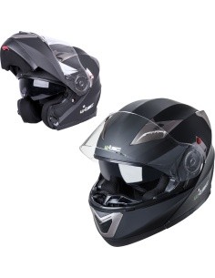 Flip-Up Motorcycle Helmet W-TEC Pezzon - Matt Black-Bronze