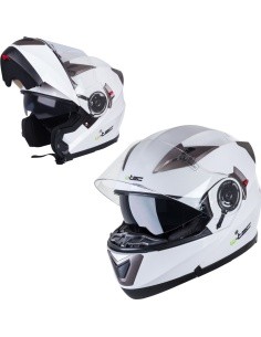 Atverčiamas motociklininko šalmas W-TEC Pezzon - Balta-Bronzinė