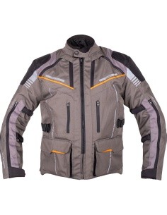 Touring Motorcycle Jacket W-TEC Smackton -  Grey/Orange 