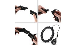 HHW11 PLUS SIZE HULA HOOP BLACK WITH WEIGHT HMS