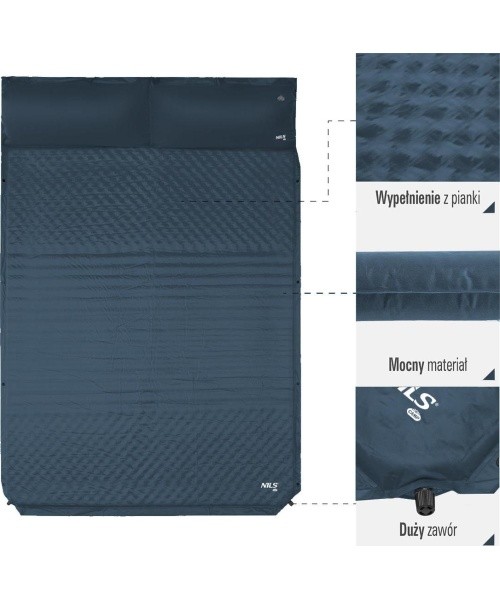 NC4060 ANTHRACITE SELF INFLATING DOUBLE MAT WITH CUSHION NILS CAMP