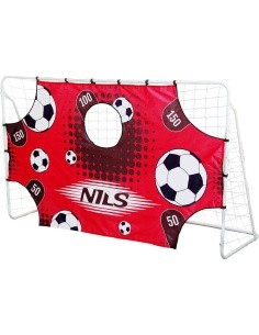 Futbolo vartai su tinklu ir taikinio skydu NILS BR240P 2in1 240x150x90 cm