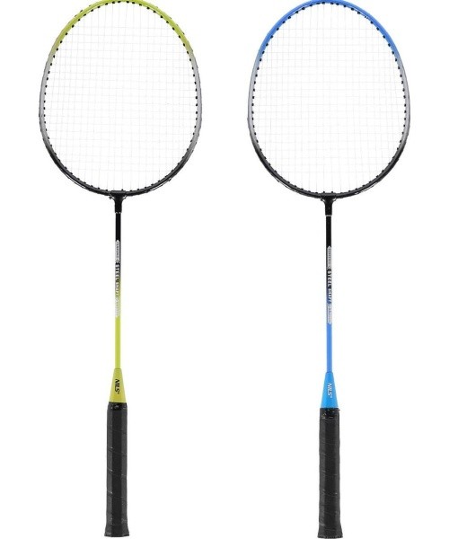 NRZ014 STEEL / BADMINTON SET 4 ROCKETS + 3 SHUTTLECOCKS + NET 195x22cm + COVER NILS