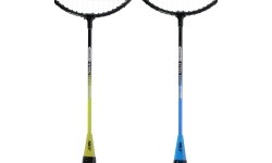 NRZ014 STEEL / BADMINTON SET 4 ROCKETS + 3 SHUTTLECOCKS + NET 195x22cm + COVER NILS