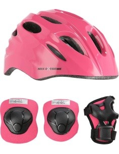 Šalmo ir apsaugų rinkinys MTW01+H210 NILS Extreme - MTW01+H210 PINK HELMET WITH PROTECTORS SET NILS EXTREME
