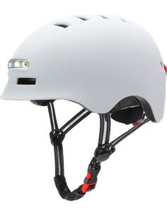 Beaster BS51BL Helmet with LED Lights, Size M, White