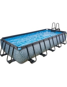 EXIT Stone baseinas 540x250 cm su smėlio filtro siurbliu – pilkas