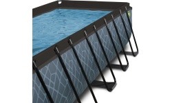 EXIT Stone pool 540x250 cm with sand filter pump - grey Framed pool Rectangular 12600 L