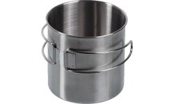 Nerūdijančio plieno puodelis 800 ml (vielinė rankena)