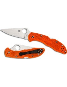 Folding Knife Spyderco C11FPOR Delica 4, Flat Ground, Orange